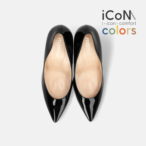 20%OFF：2025AW：iCoN COLORS：ポインテッドトゥ パンプス（C9043）ブラックE/mamian（マミアン）