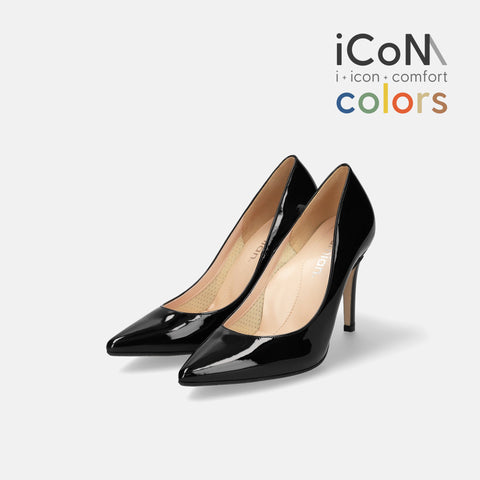 20%OFF：2025AW：iCoN COLORS：ポインテッドトゥ パンプス（C9043）ブラックE/mamian（マミアン）