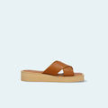 限定特価3,490円：【ユニセックス】厚底 プラットフォーム クロス サンダル（m10bn07）キャメル/mamian（マミアン）