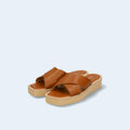 限定特価3,490円：【ユニセックス】厚底 プラットフォーム クロス サンダル（m10bn07）キャメル/mamian（マミアン）